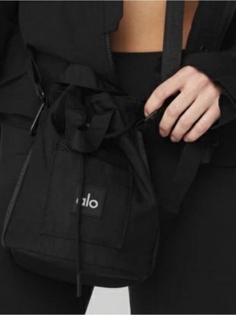 ALO Yoga Black Drawstring Mini Crossbody Bag